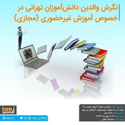 نتایج نظرسنجی ایسپا نشان داد، از هر 3 والدین دانش آموزان تهرانی، یک نفر نگران استفاده فرزند خود از اینترنت در آموزش مجازی به خاطر شیوع کرونا است