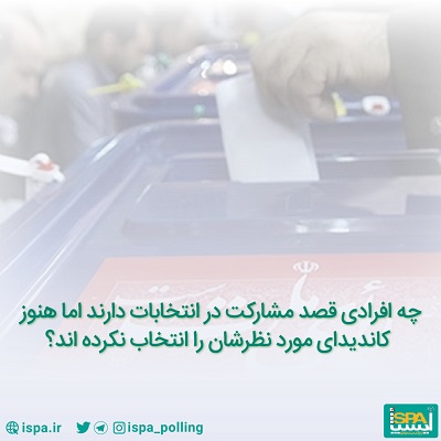 چه افرادی قصد مشارکت در انتخابات دارند اما هنوز کاندیدای مورد نظرشان را انتخاب نکرده‌اند؟
